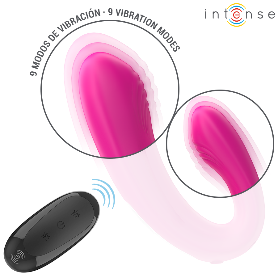 Janet – Dual Stimolatore e Vibratore a Forma di U con Telecomando Rosa