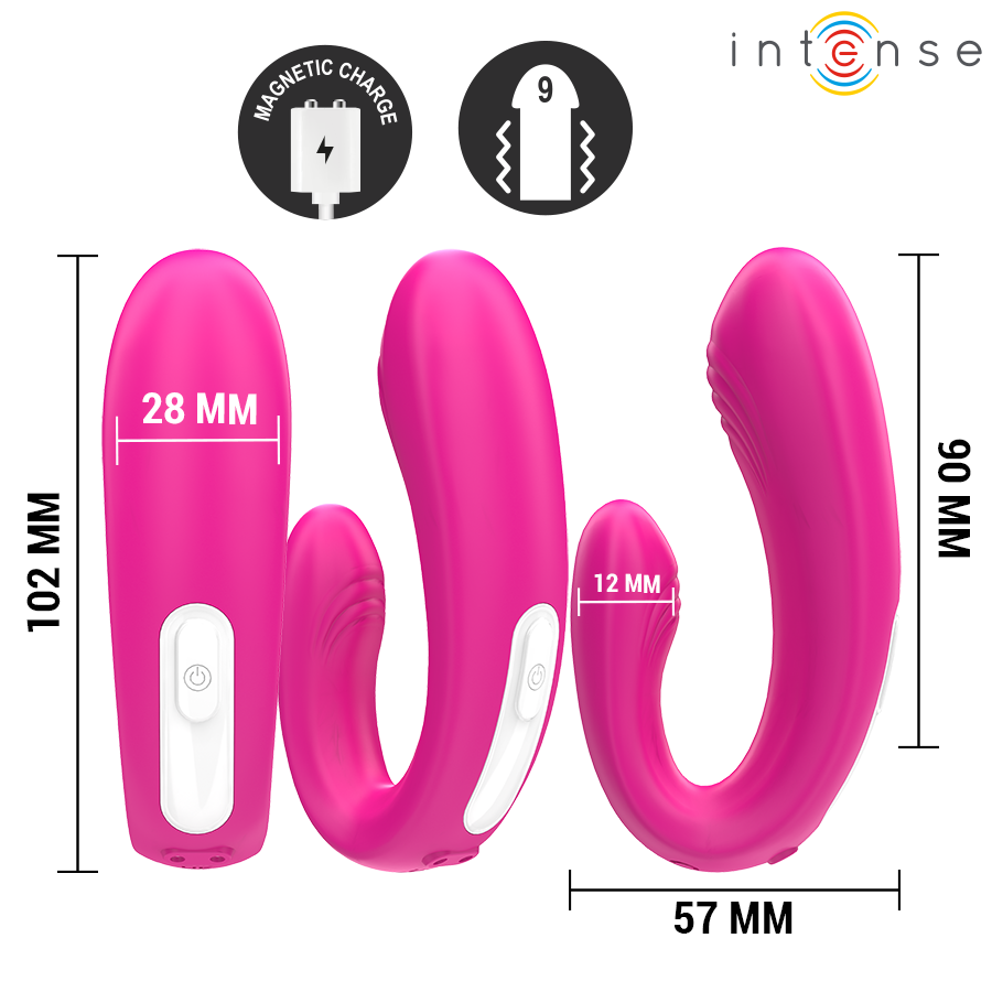 Janet – Dual Stimolatore e Vibratore a Forma di U con Telecomando Rosa