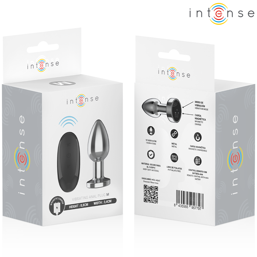 Plug Anale 10 Vibrazioni Metallo con Telecomando M