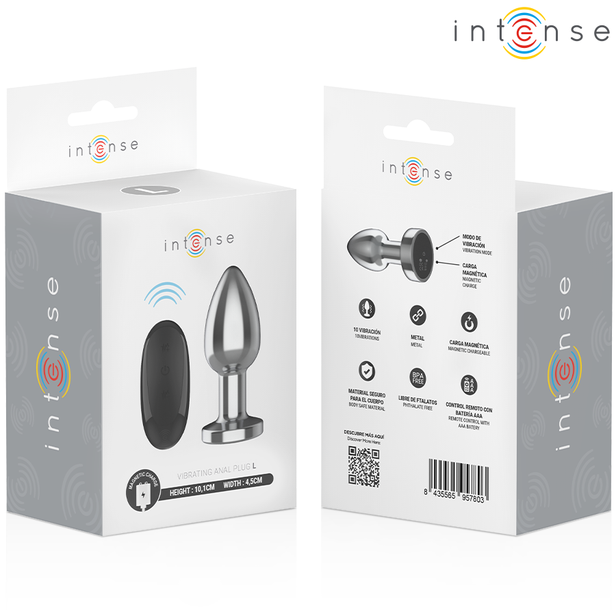Plug Anale 10 Vibrazioni Metallo con Telecomando L