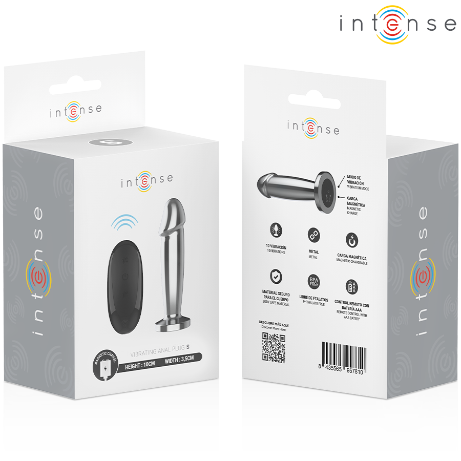 Plug Anale 10 Vibrazioni Dildo Metallo con Telecomando S