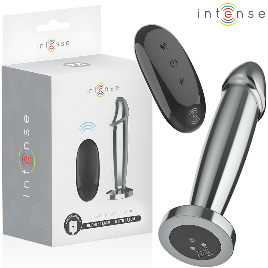 Plug Anale 10 Vibrazioni Dildo Metallo con Telecomando M