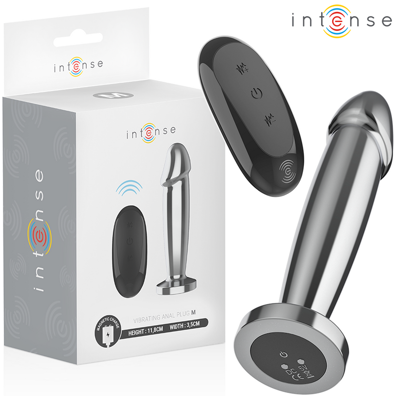 Plug Anale 10 Vibrazioni Dildo Metallo con Telecomando M