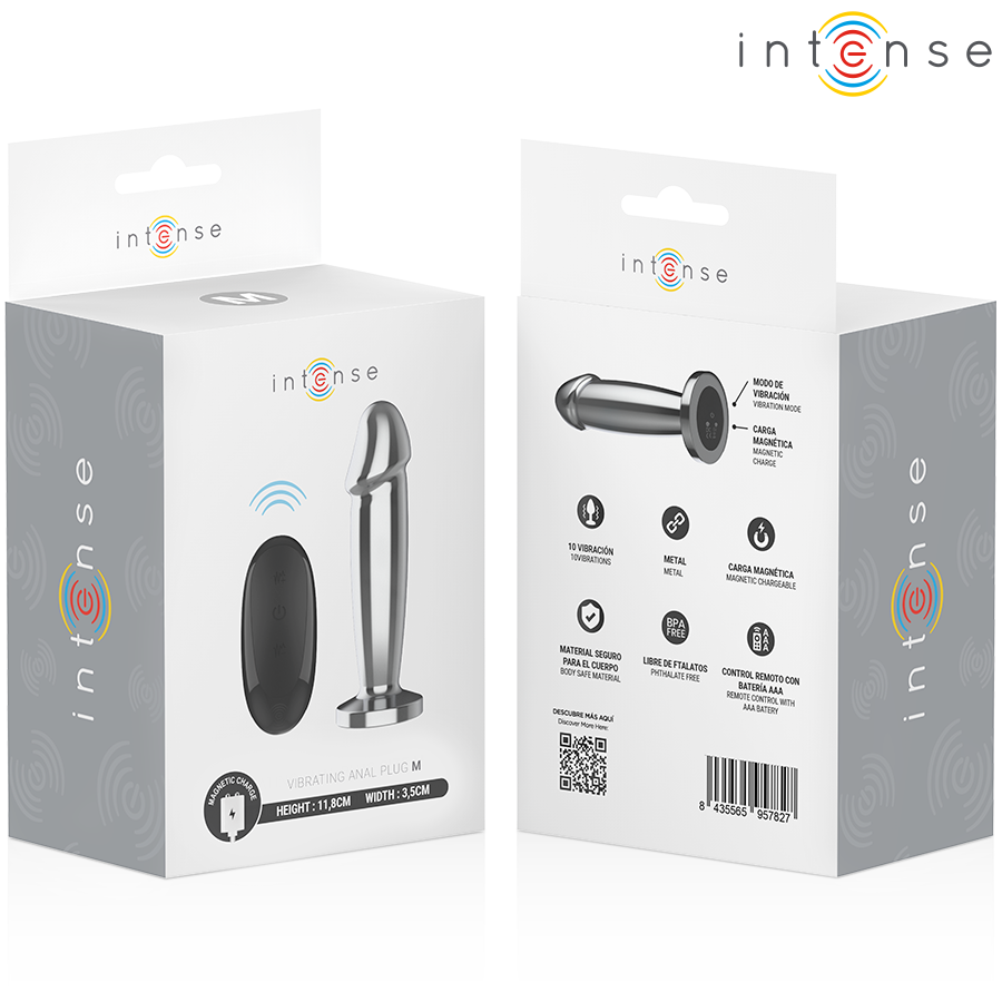 Plug Anale 10 Vibrazioni Dildo Metallo con Telecomando M