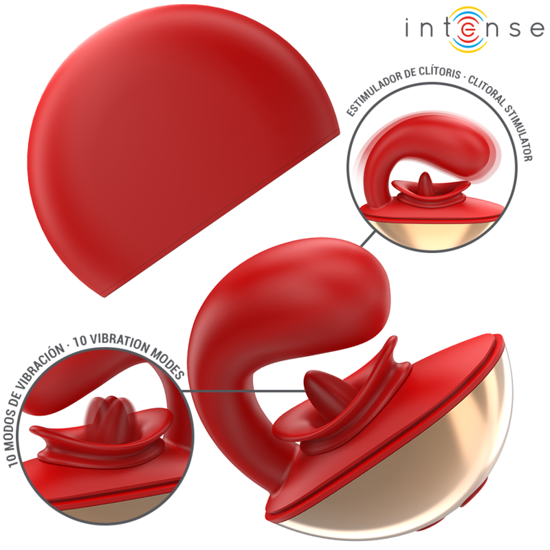 Vibratore e Stimolatore Mariah a Forma di U 10 Vibrazioni Rosso