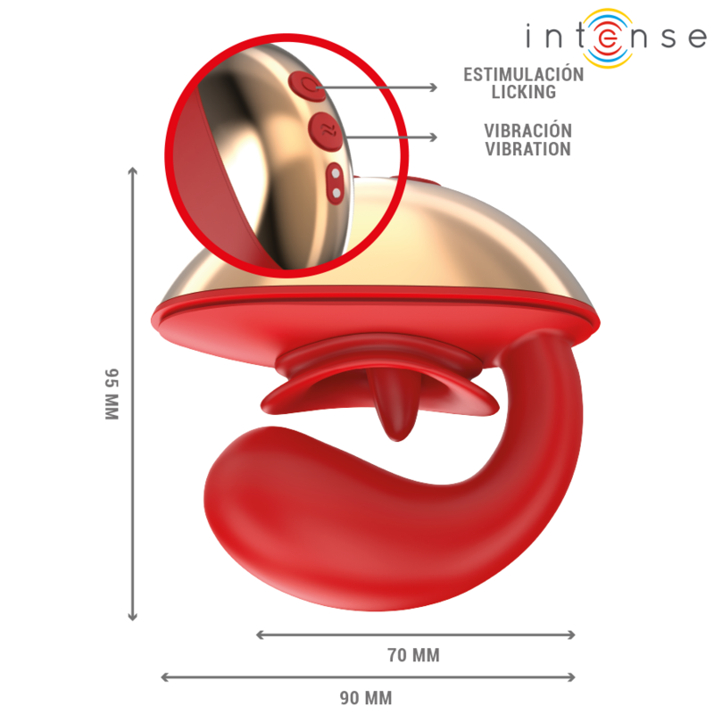 Vibratore e Stimolatore Mariah a Forma di U 10 Vibrazioni Rosso