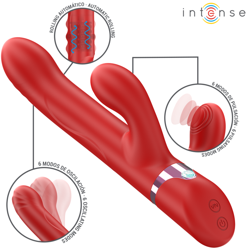 Lele – Vibratore Multifunzione Rotante e Oscillante e Stimolante Rosso
