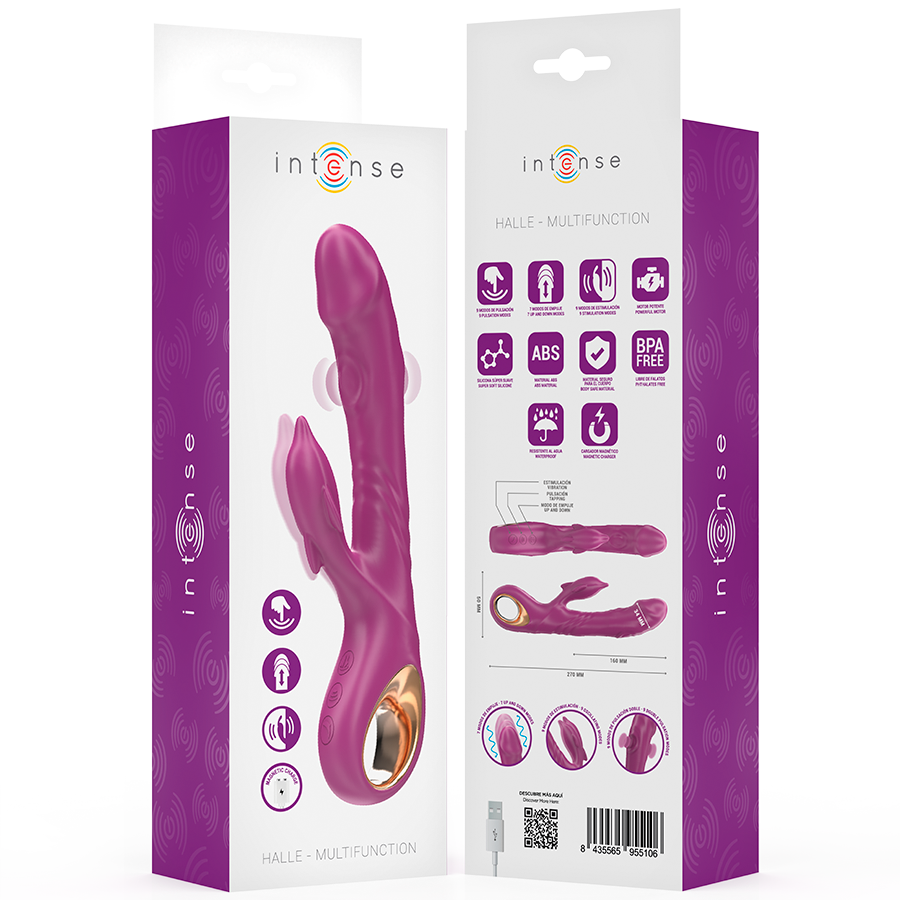 Vibratore Multifunzione Halle con Lingua Stimolante a Delfino Viola