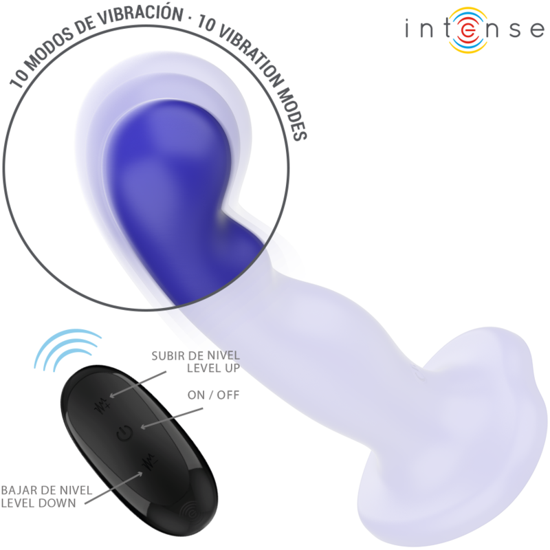 Vibratore Shorty con Ventosa Telecomando Blu