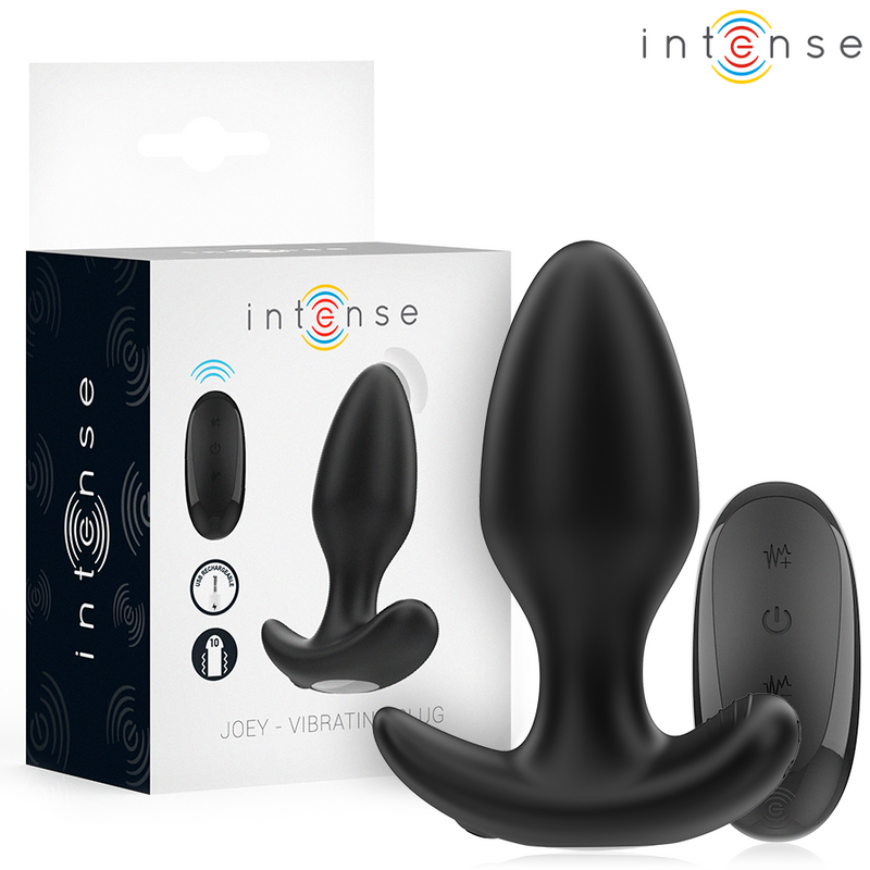 Joey – Plug Anale 10 Vibrazioni Nero Telecomando