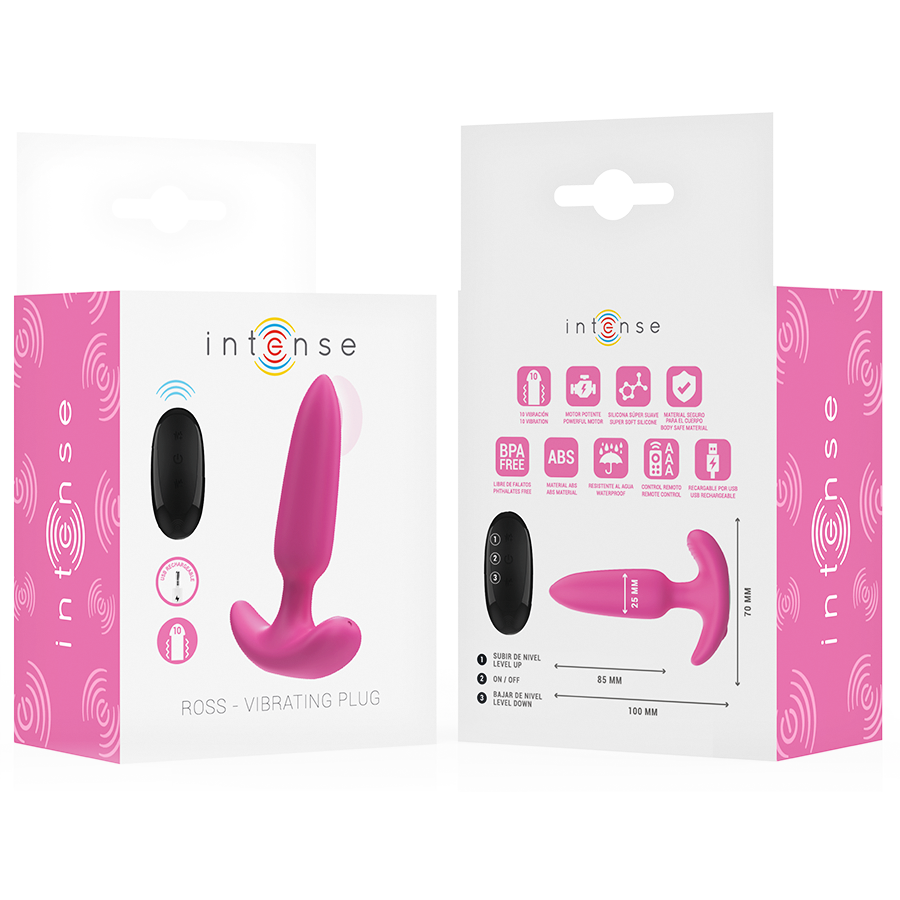 Ross – Plug Anale 10 Vibrazioni Rosa Telecomando