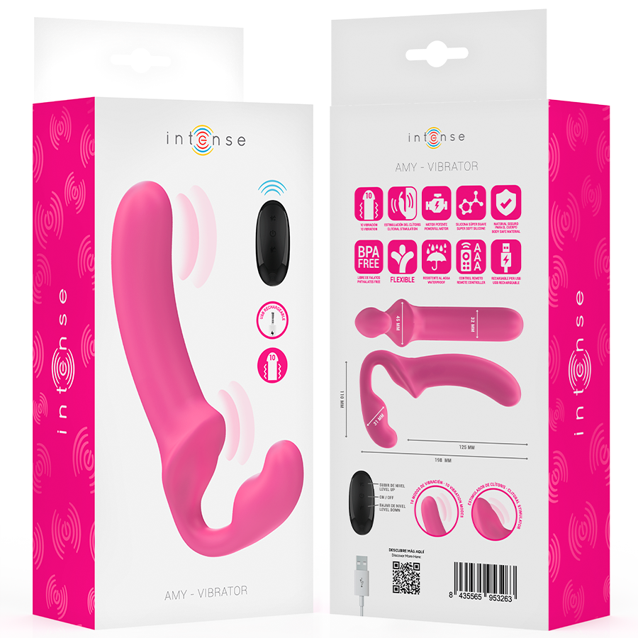 Amy – Doppio Vibratore 20 cm Rosa Telecomando