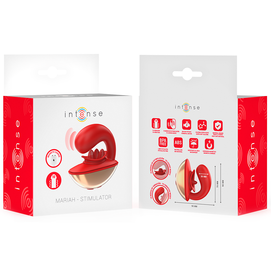 Vibratore e Stimolatore Mariah a Forma di U 10 Vibrazioni Rosso