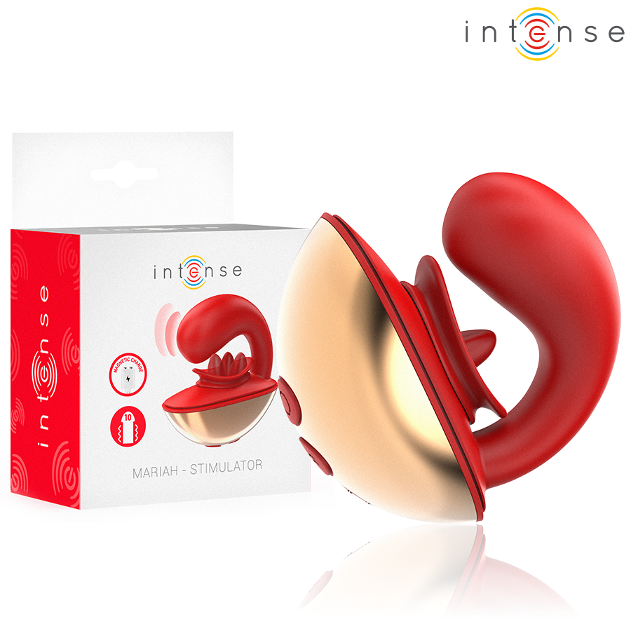 Vibratore e Stimolatore Mariah a Forma di U 10 Vibrazioni Rosso