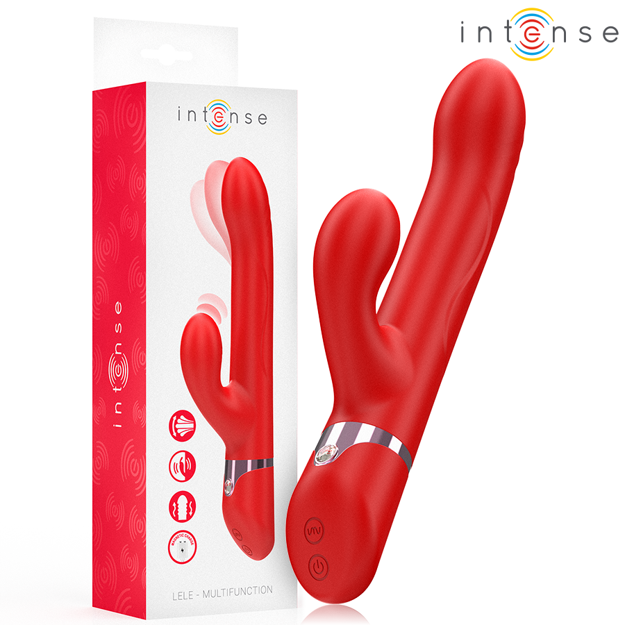 Lele – Vibratore Multifunzione Rotante e Oscillante e Stimolante Rosso