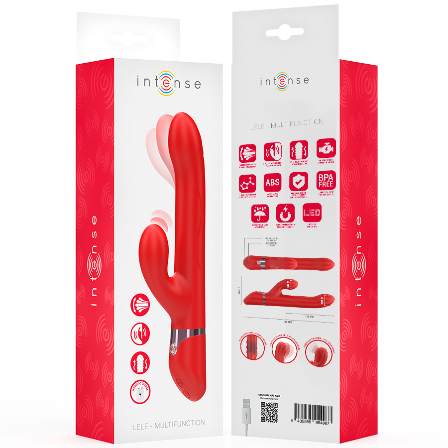 Lele – Vibratore Multifunzione Rotante e Oscillante e Stimolante Rosso