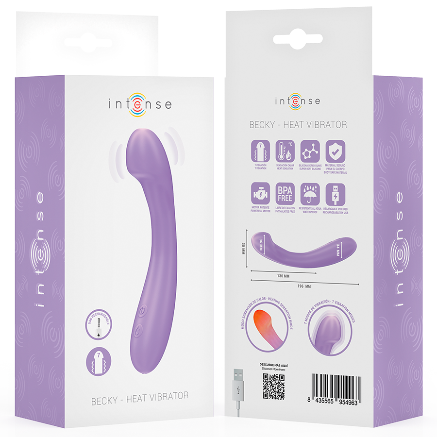 Vibratore Becky 19 cm Riscaldabile 7 Vibrazioni Viola