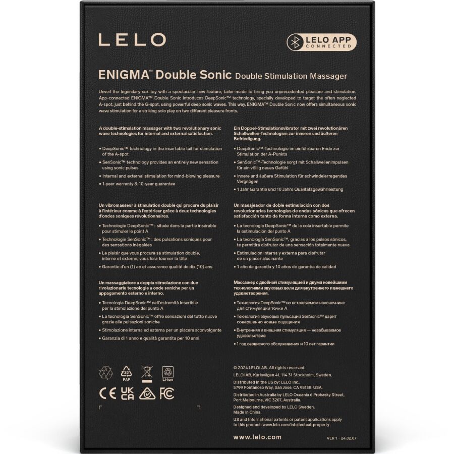 LELO Enigma Double Sonic – Stimolatore Punto G Nero