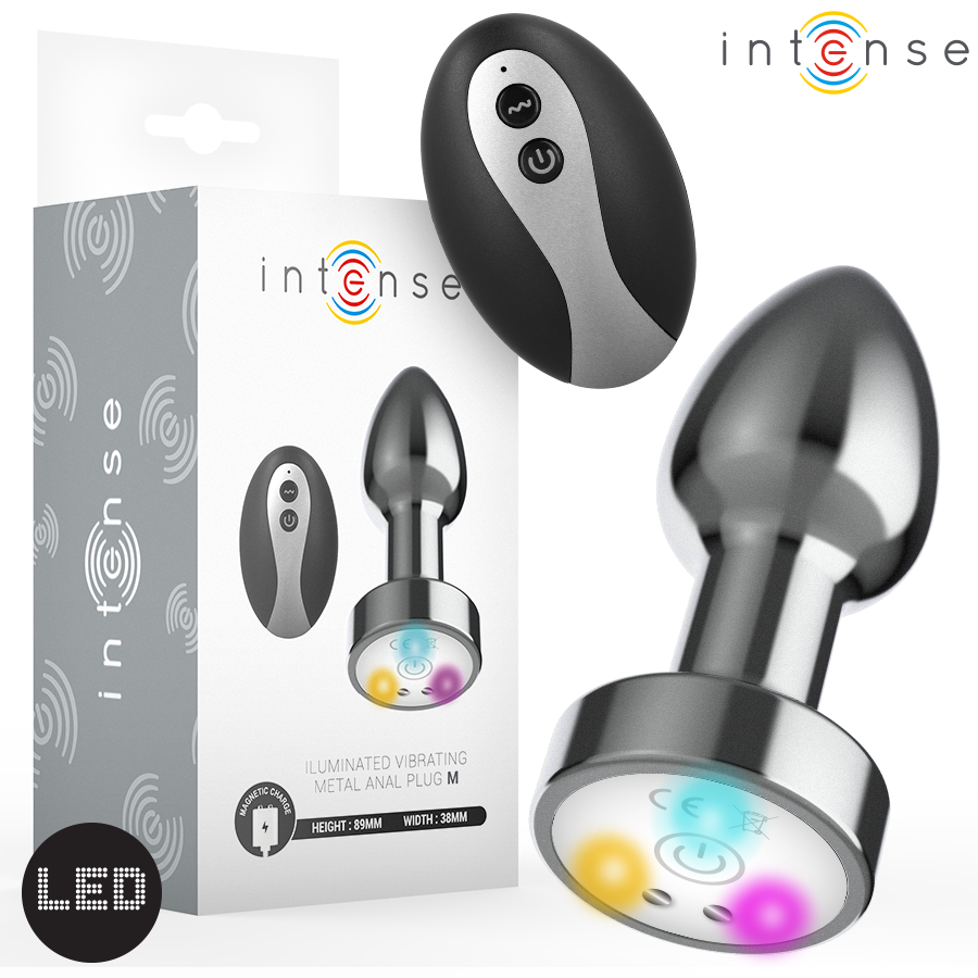 Plug Anale Vibrante in Metallo con Luci LED e Telecomando - Taglia M