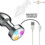Plug Anale Vibrante in Metallo con Luci LED e Telecomando - Taglia M