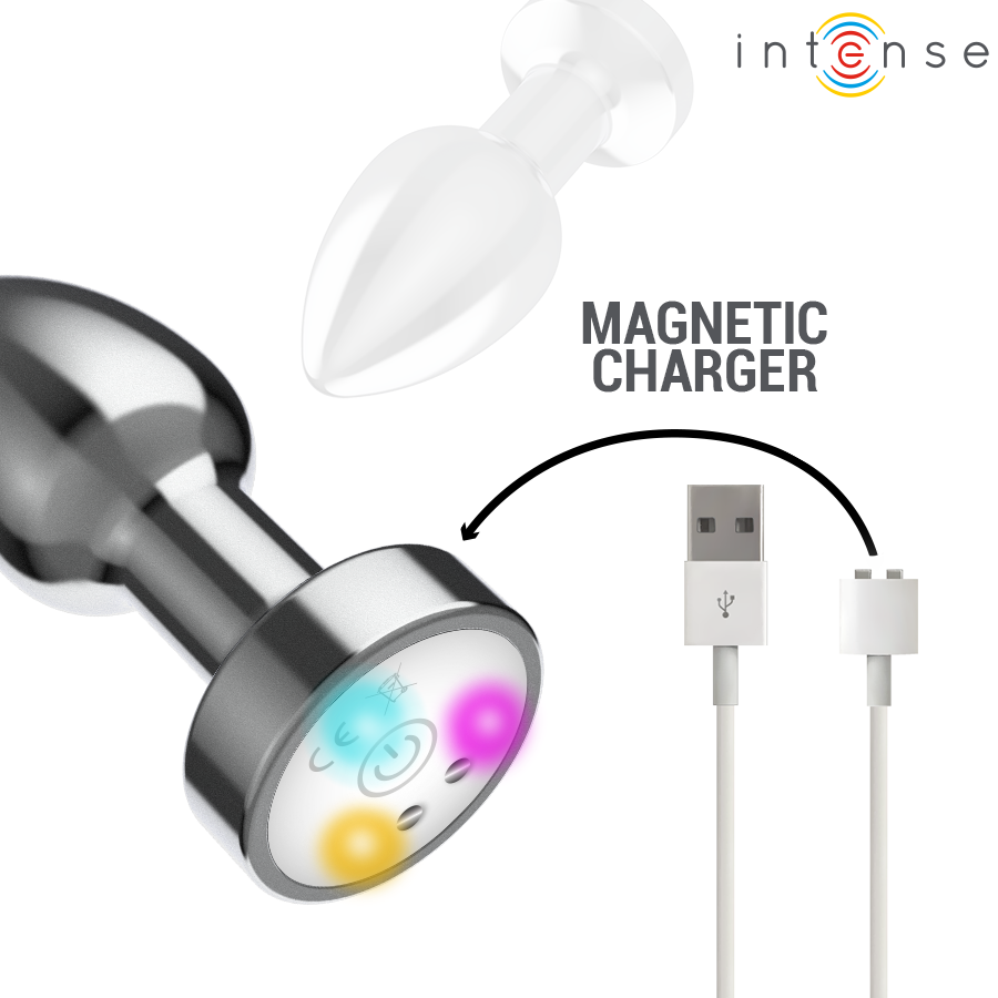 Plug Anale Vibrante in Metallo con Luci LED e Telecomando - Taglia M