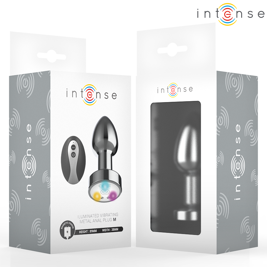 Plug Anale Vibrante in Metallo con Luci LED e Telecomando - Taglia M