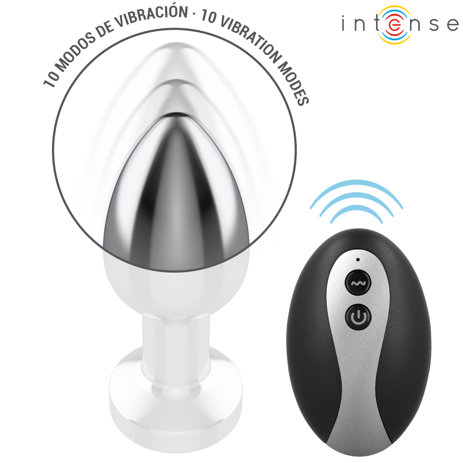 Plug Anale Vibrante in Metallo con Luci LED e Telecomando - Taglia M