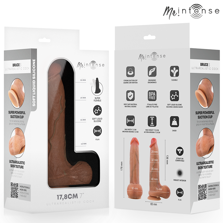 Dildo in Silicone di Bruce S con Testicoli 17,8 cm Ø 4 cm