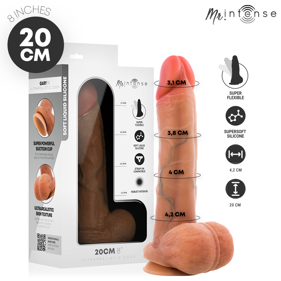 Gary – M Pene in Silicone Ultra-realistico con Testicoli 20 cm Ø 4,2 cm