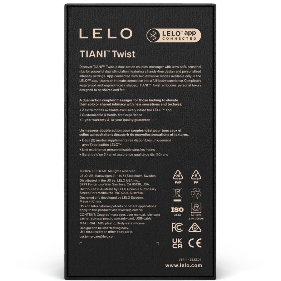 LELO Tiani Twist – Vibratore per Coppie Rosa