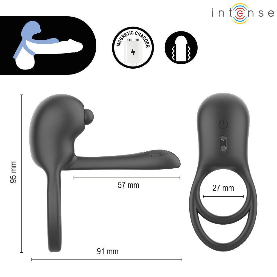 Spike – Anello Vibrante Doppio con Telecomando