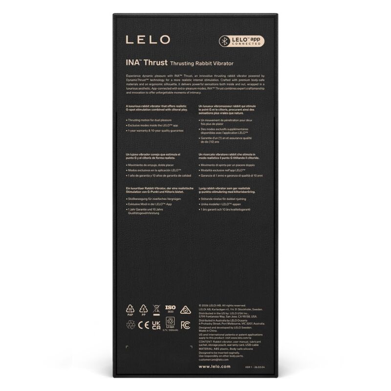 LELO Ina Thrust – Rabbit Nero