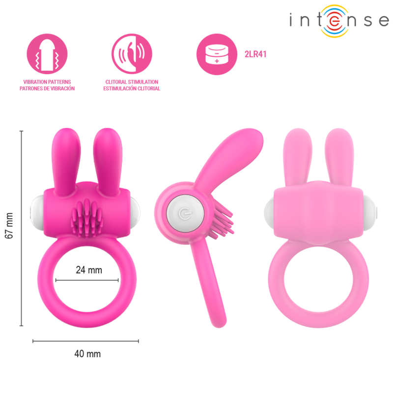 Anello Vibrante per Pene Hopps con Stimolazione Clitoridea Rosa