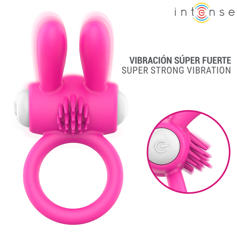 Anello Vibrante per Pene Hopps con Stimolazione Clitoridea Rosa