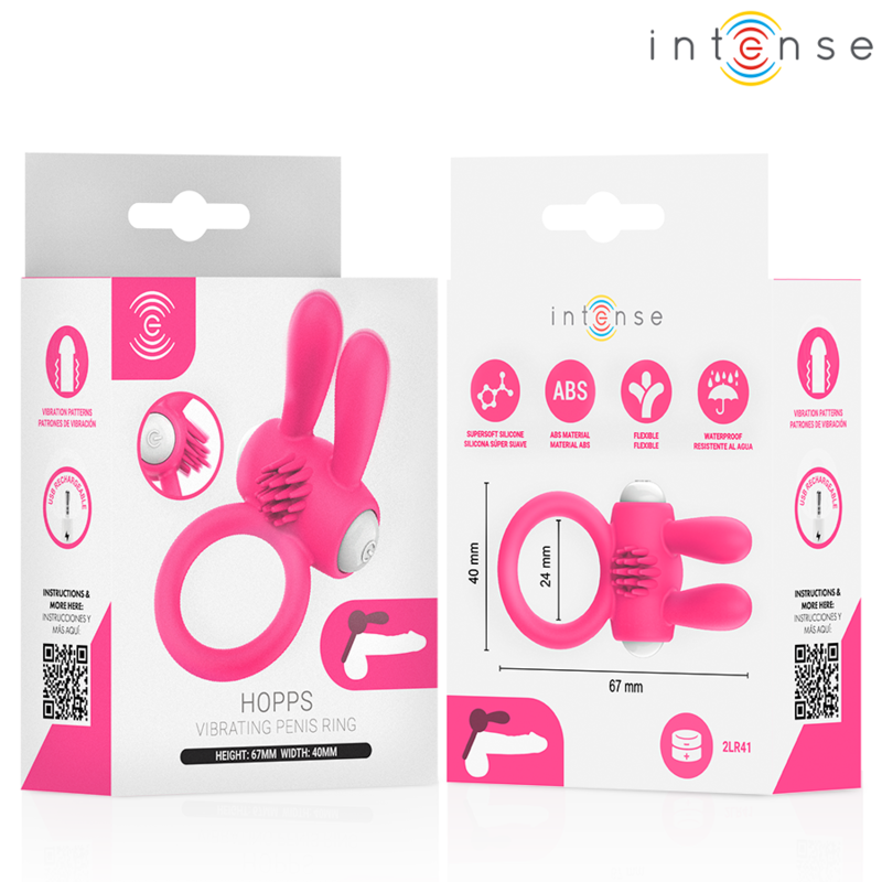 Anello Vibrante per Pene Hopps con Stimolazione Clitoridea Rosa