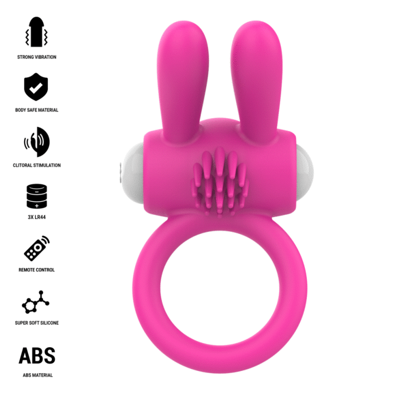 Anello Vibrante per Pene Hopps con Stimolazione Clitoridea Rosa
