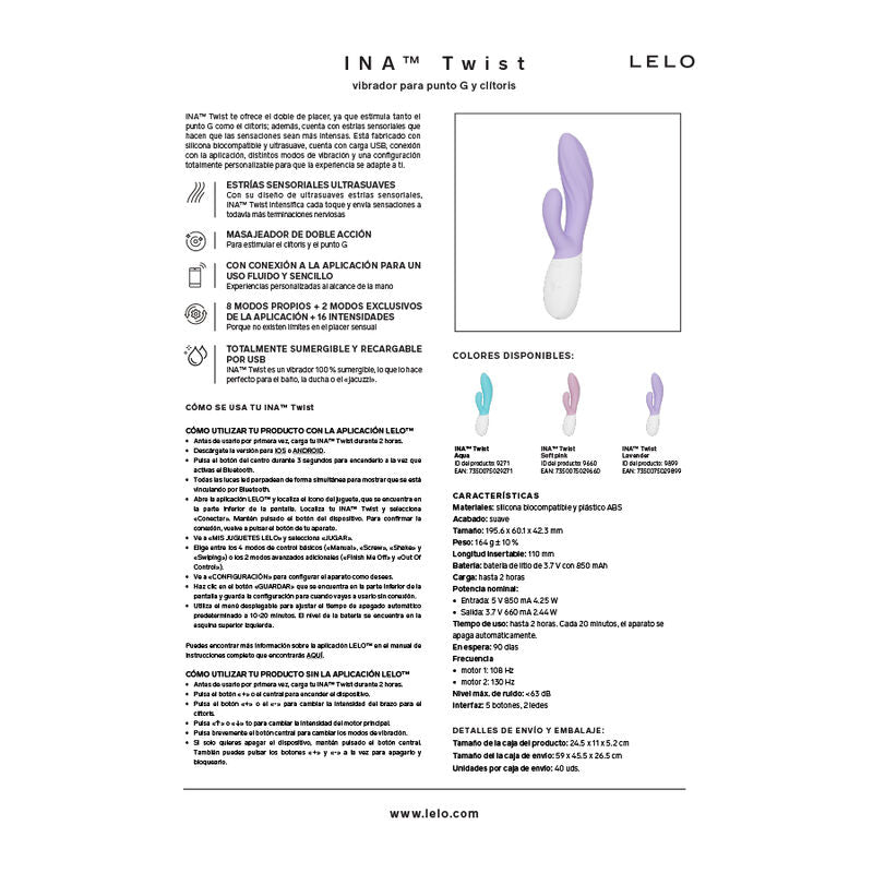 LELO Ina Twist – Rabbit Lavanda