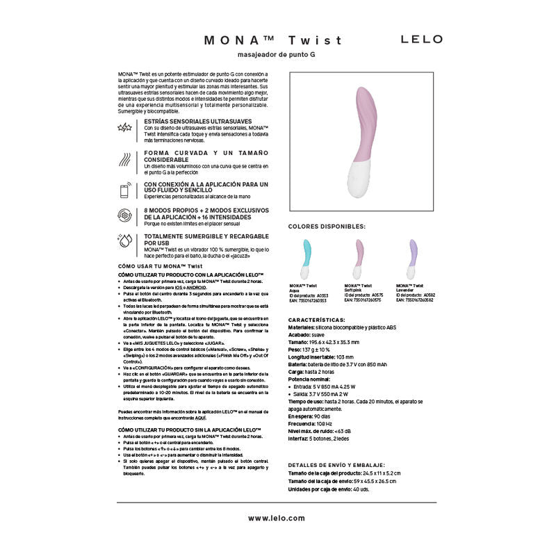 LELO Mona Twist – Vibratore Punto G Lavanda
