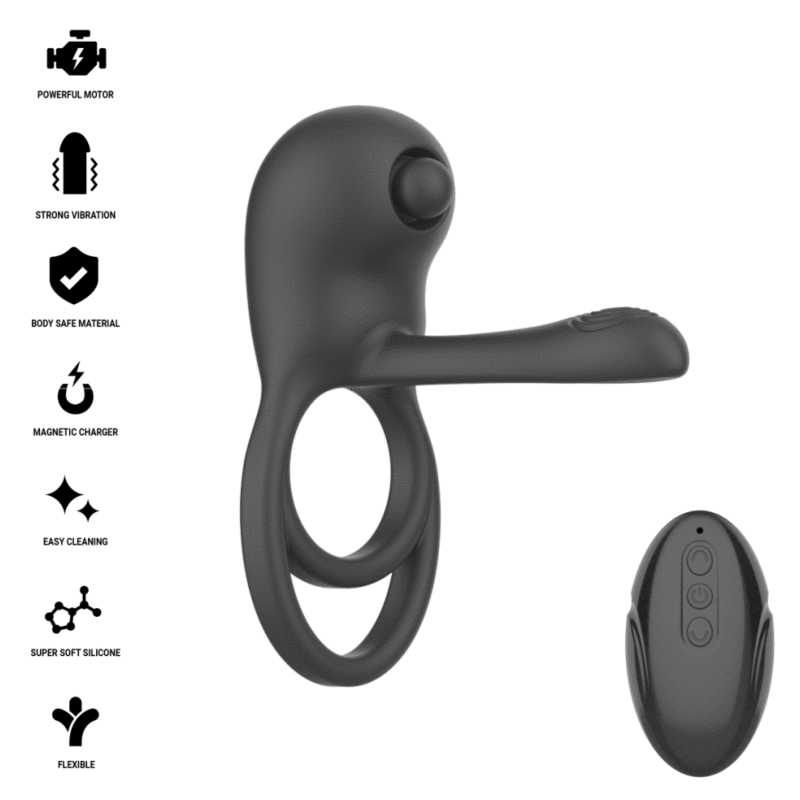 Spike – Anello Vibrante Doppio con Telecomando